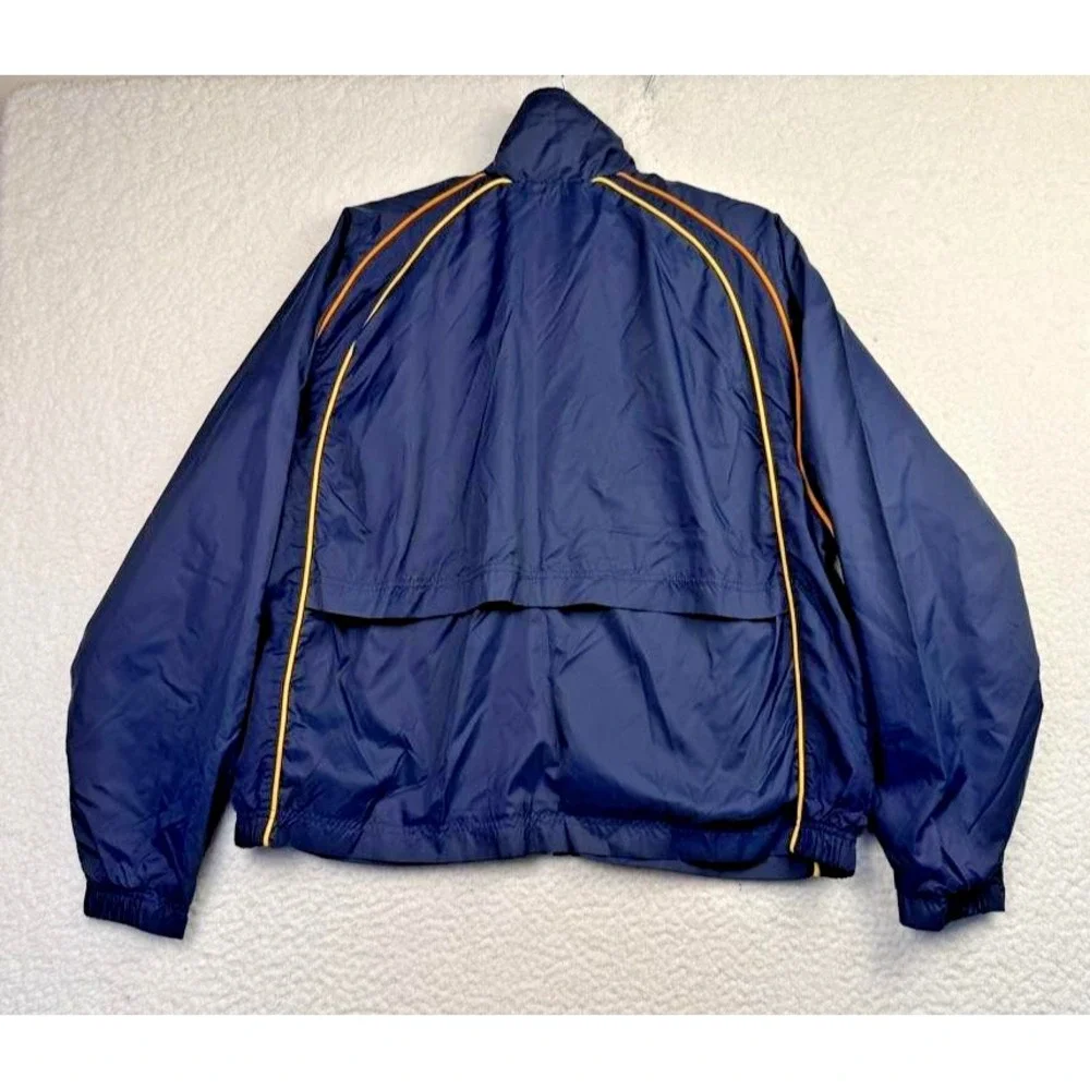 VTG Nike Jacket Boys XL 16-18 Navy Blue Windbreaker Full Zip Swoosh Mesh Running